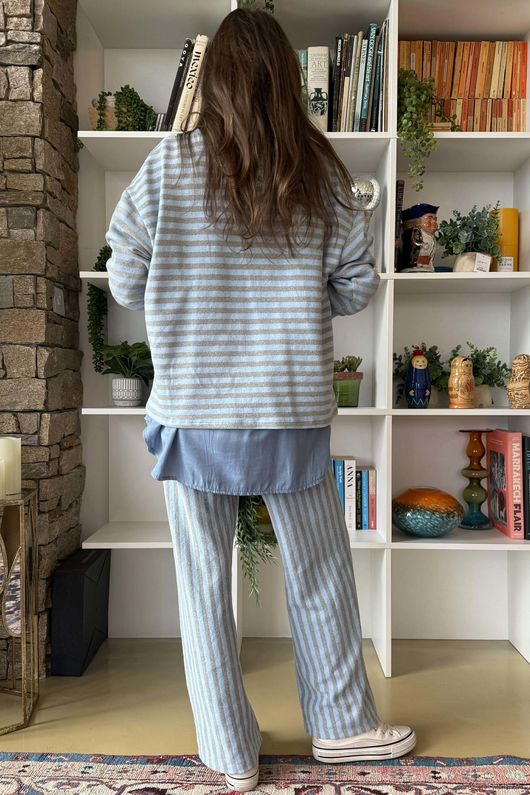 Shoreditch Classic V Sweat Iceberg & Grey